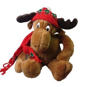 Moosletoe Christmas Holiday Plush Stuffed Animal Vintage 1986 Moose Hat Scarf